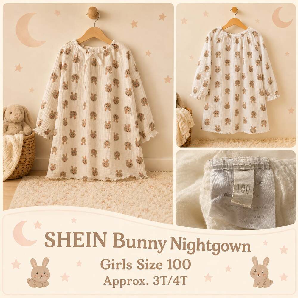 SHEIN Bunny Nightgown Girls Size 100